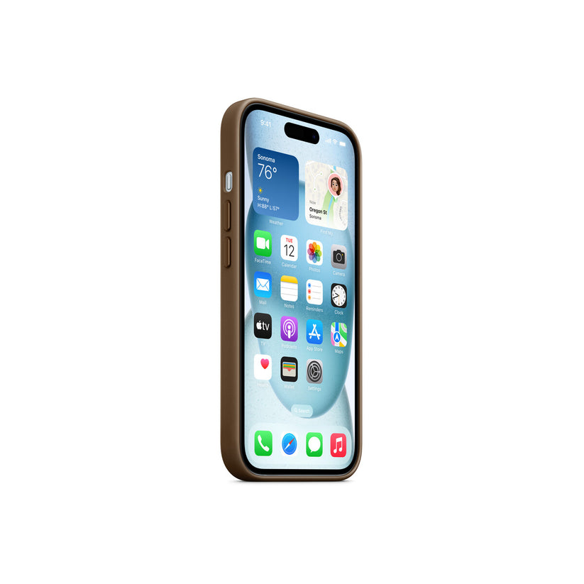 Apple kryt z tkaniny FineWoven s MagSafe na iPhone 15 – kouřový - bonami.click