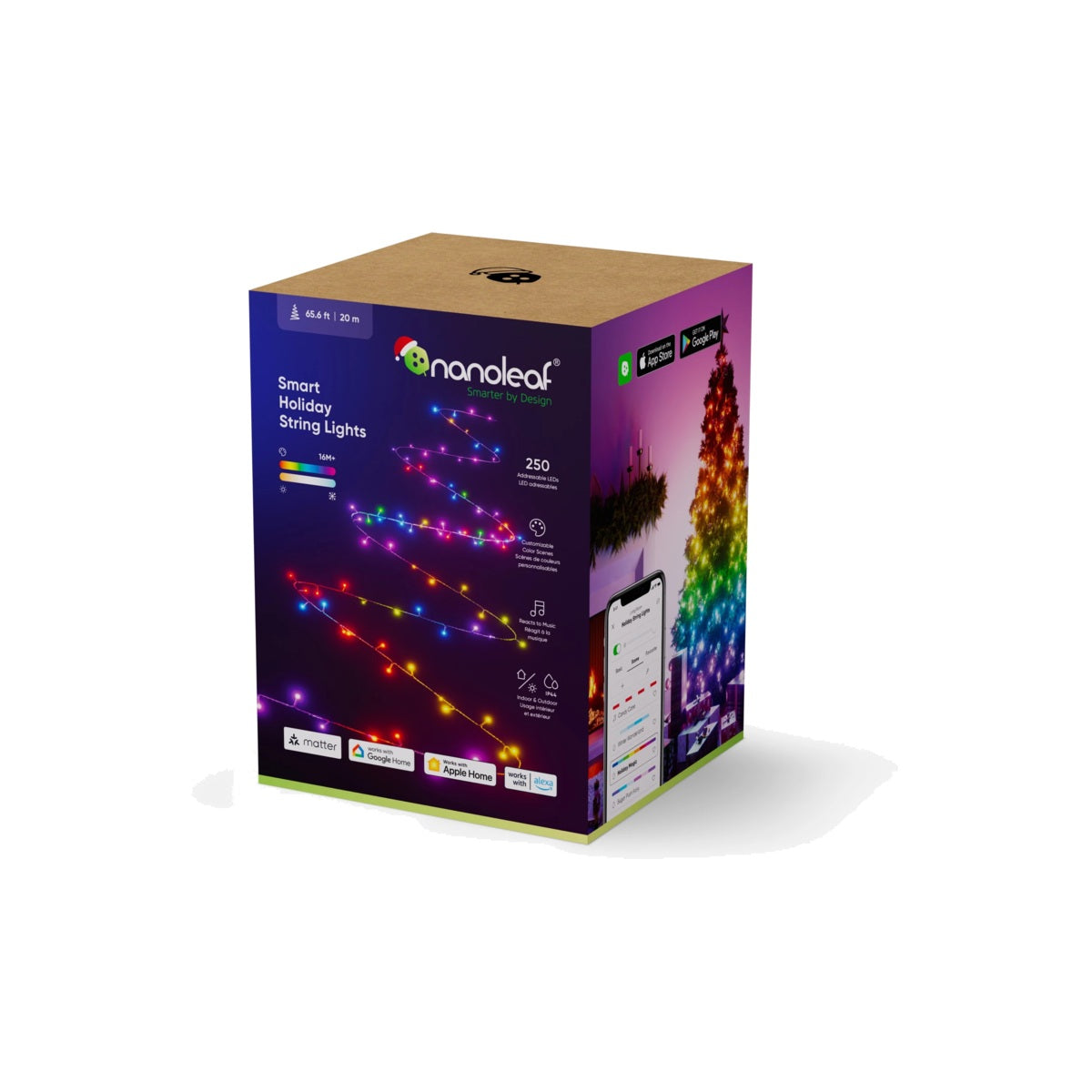 Chytré žárovky na stromeček Nanoleaf Essentials Smart Holiday String Lights 20 m - bonami.click