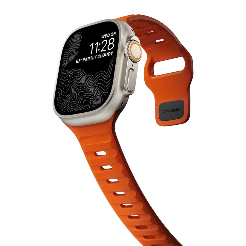 Řemínek pro Apple Watch 42/44/45/49 mm Nomad Sport Strap - oranžový - bonami.click