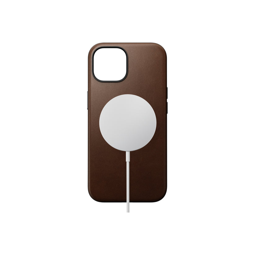 Kožený kryt pro iPhone 15 Nomad Modern - hnědý - bonami.click