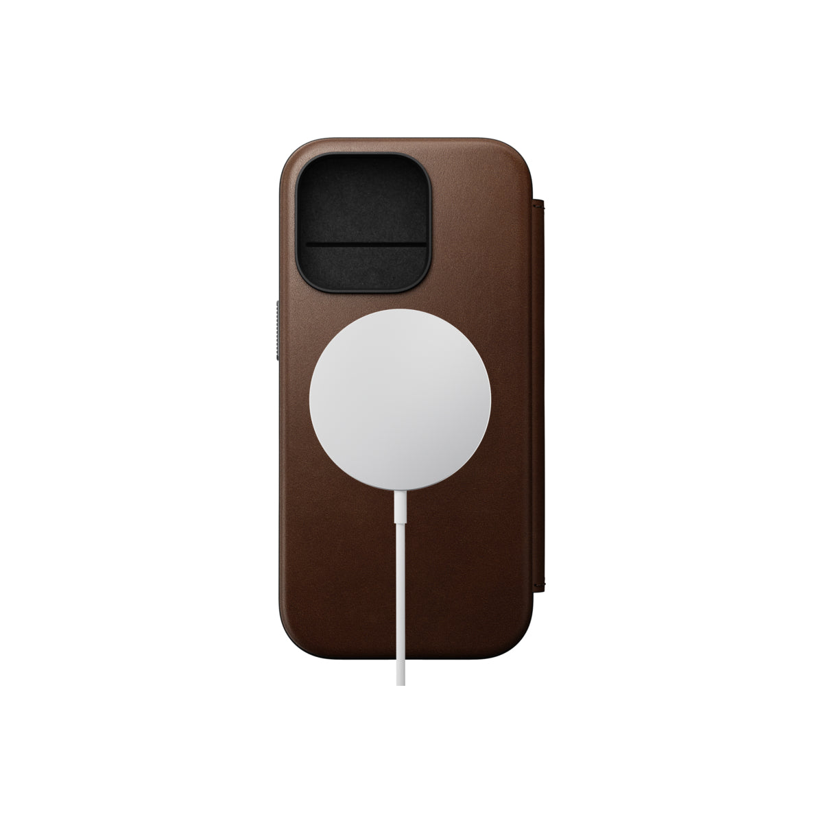 Kožený MagSafe kryt pro iPhone 16 Pro Nomad Modern Leather Folio - hnědý - bonami.click