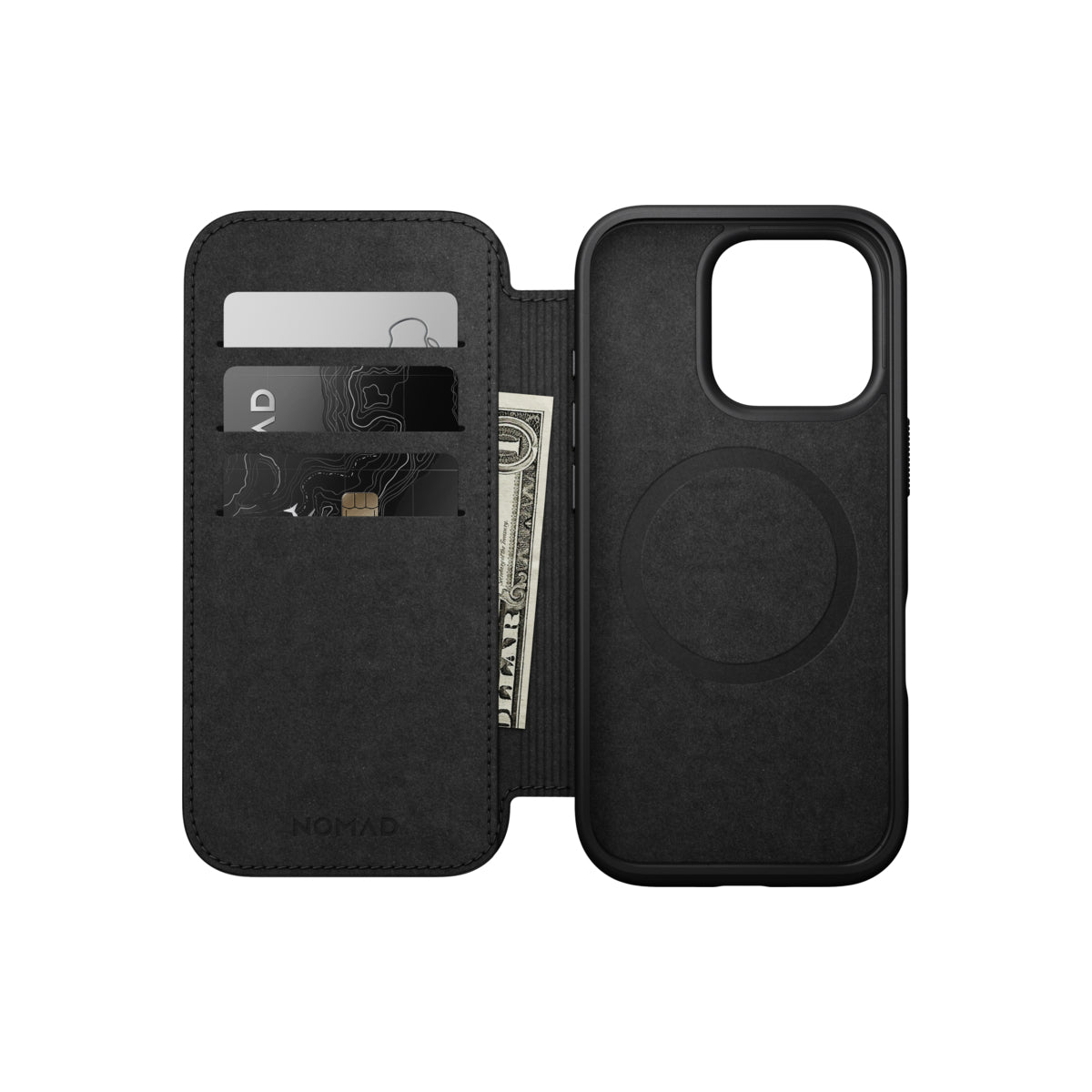 Kožený MagSafe kryt pro iPhone 16 Pro Nomad Modern Leather Folio - hnědý - bonami.click