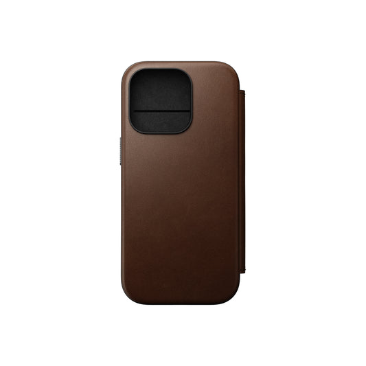 Kožený MagSafe kryt pro iPhone 16 Pro Nomad Modern Leather Folio - hnědý - bonami.click