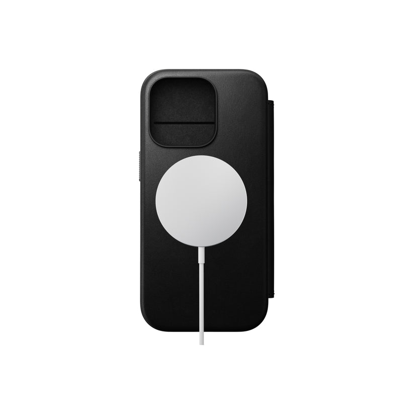 Kožený MagSafe kryt pro iPhone 16 Pro Nomad Modern Leather Folio - černý - bonami.click
