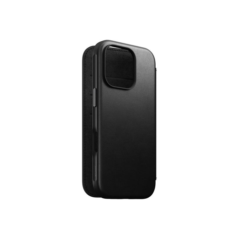 Kožený MagSafe kryt pro iPhone 16 Pro Nomad Modern Leather Folio - černý - bonami.click