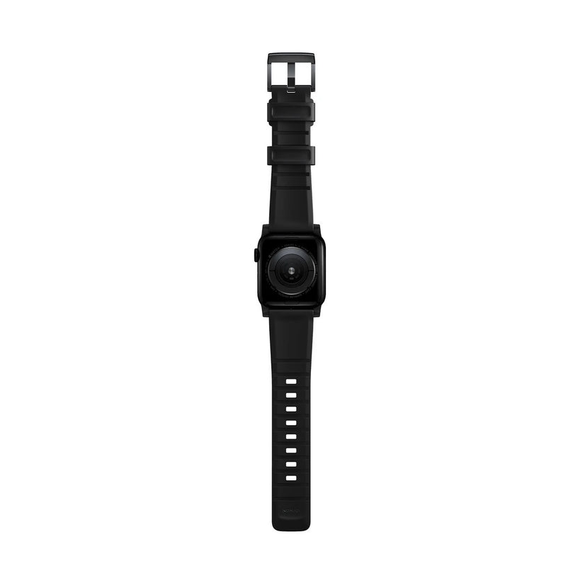 Řemínek pro Apple Watch 42/44/45/49 mm Nomad Rugged Strap - černý s černou přezkou - bonami.click