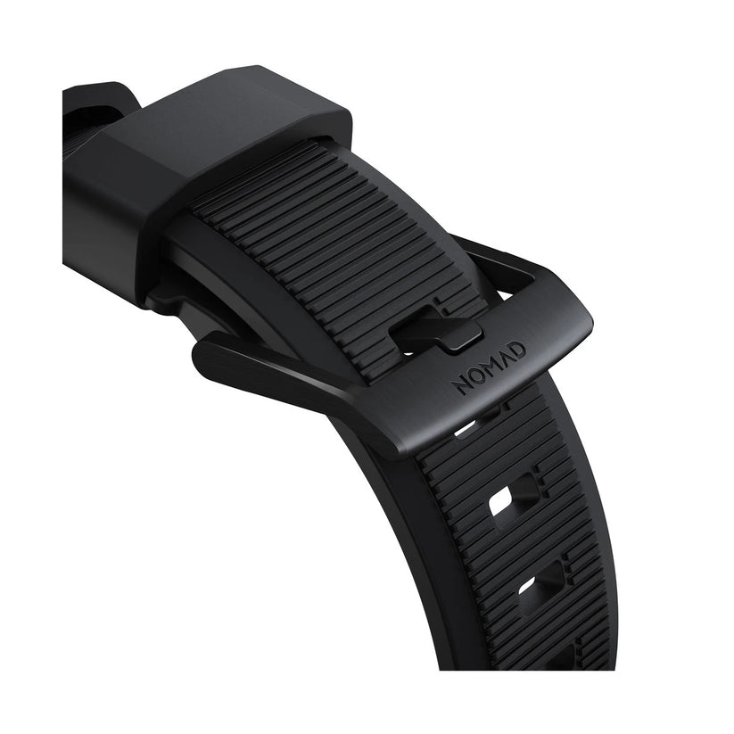 Řemínek pro Apple Watch 42/44/45/49 mm Nomad Rugged Strap - černý s černou přezkou - bonami.click