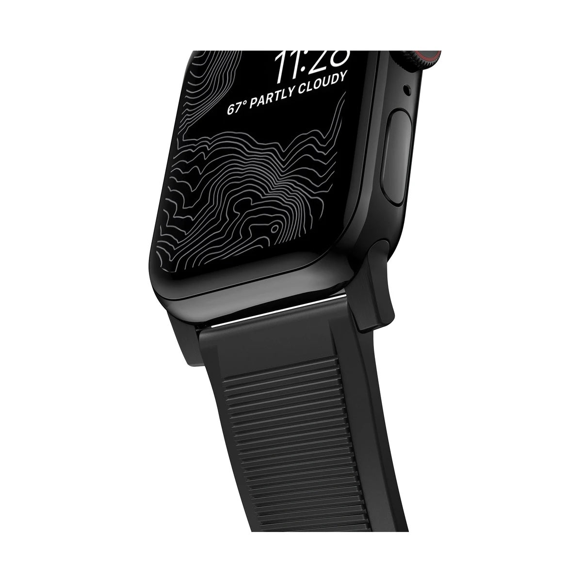 Řemínek pro Apple Watch 42/44/45/49 mm Nomad Rugged Strap - černý s černou přezkou - bonami.click