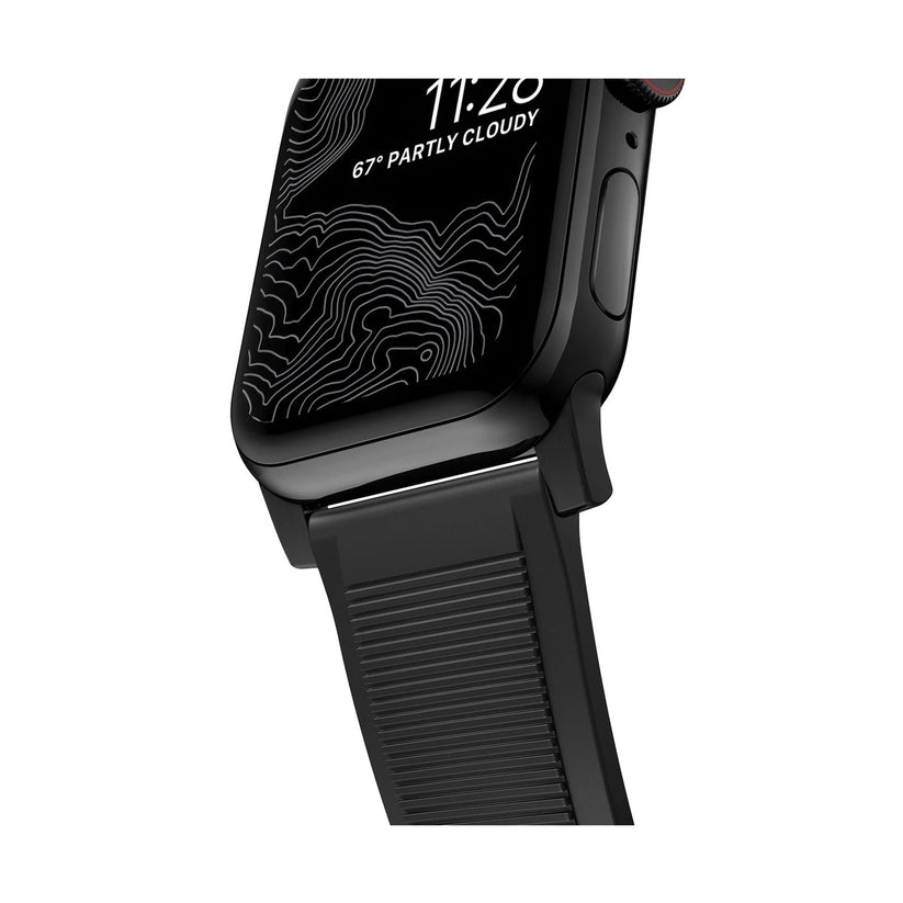 Řemínek pro Apple Watch 42/44/45/49 mm Nomad Rugged Strap - černý s černou přezkou - bonami.click