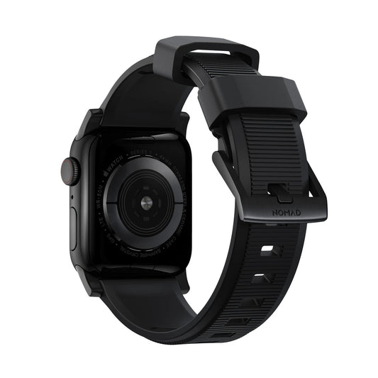 Řemínek pro Apple Watch 42/44/45/49 mm Nomad Rugged Strap - černý s černou přezkou - bonami.click