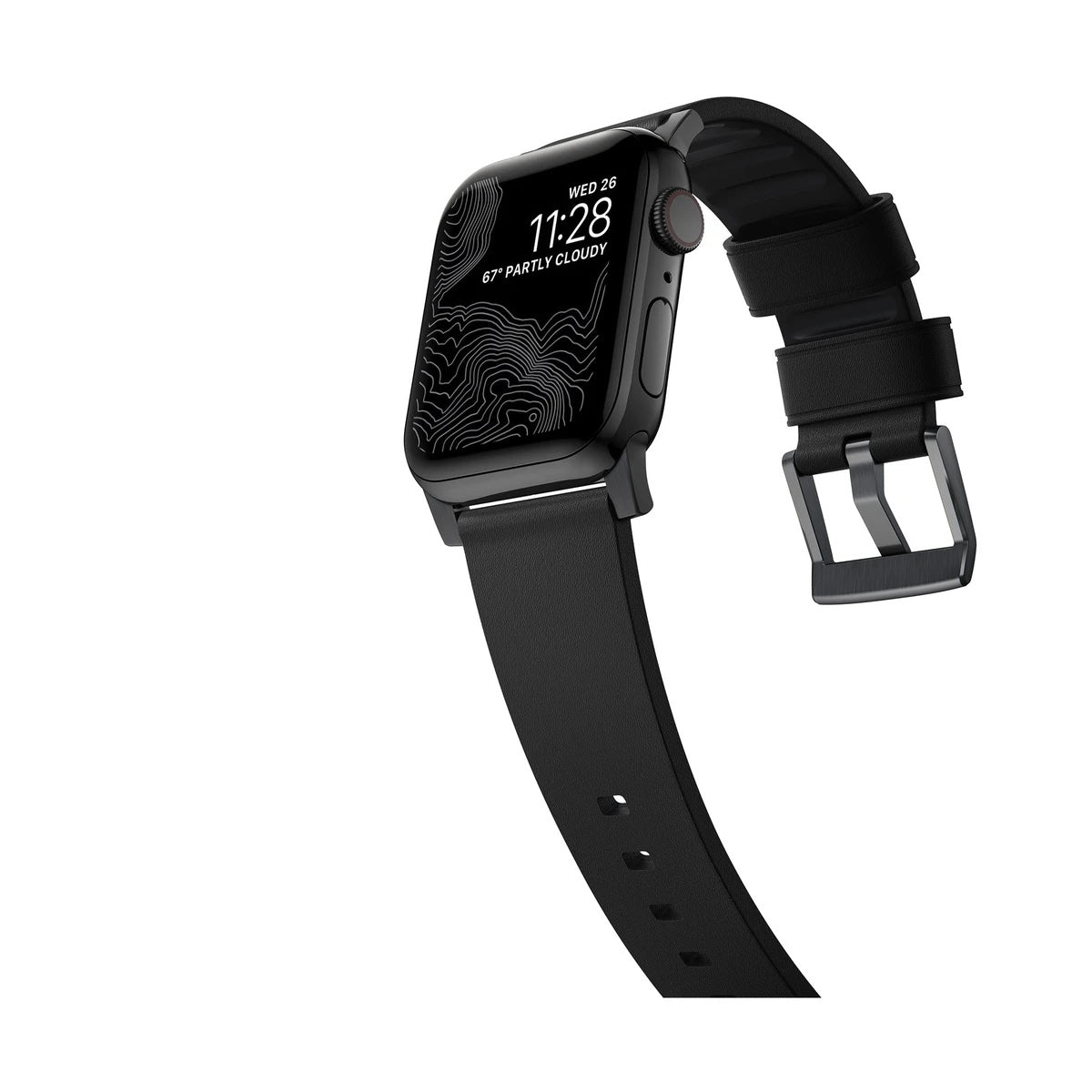 Řemínek pro Apple Watch 42/44/45/49 mm Nomad Active Strap Pro - černý s černou přezkou - bonami.click