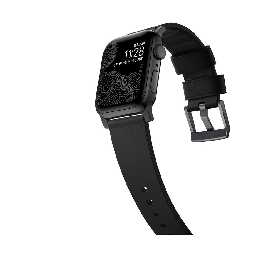 Řemínek pro Apple Watch 42/44/45/49 mm Nomad Active Strap Pro - černý s černou přezkou - bonami.click