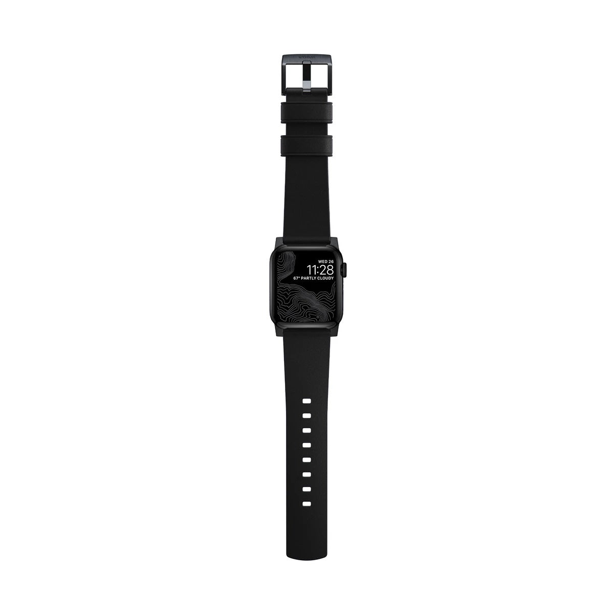 Řemínek pro Apple Watch 42/44/45/49 mm Nomad Active Strap Pro - černý s černou přezkou - bonami.click