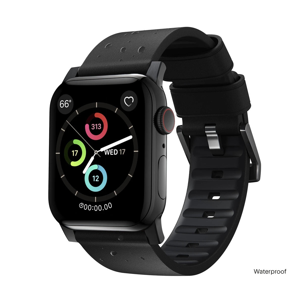 Řemínek pro Apple Watch 42/44/45/49 mm Nomad Active Strap Pro - černý s černou přezkou - bonami.click