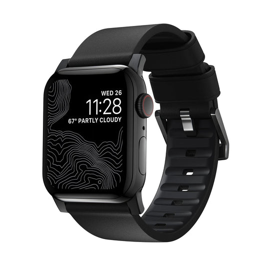 Řemínek pro Apple Watch 42/44/45/49 mm Nomad Active Strap Pro - černý s černou přezkou - bonami.click