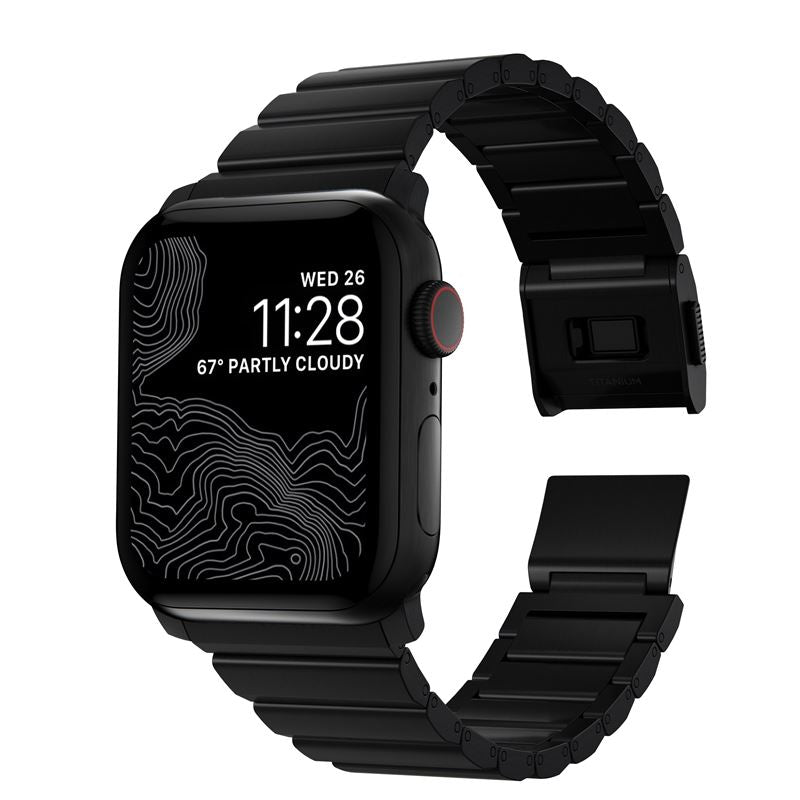 Titanový řemínek pro Apple Watch 42/44/45/49 mm Nomad Titanium - černý - bonami.click
