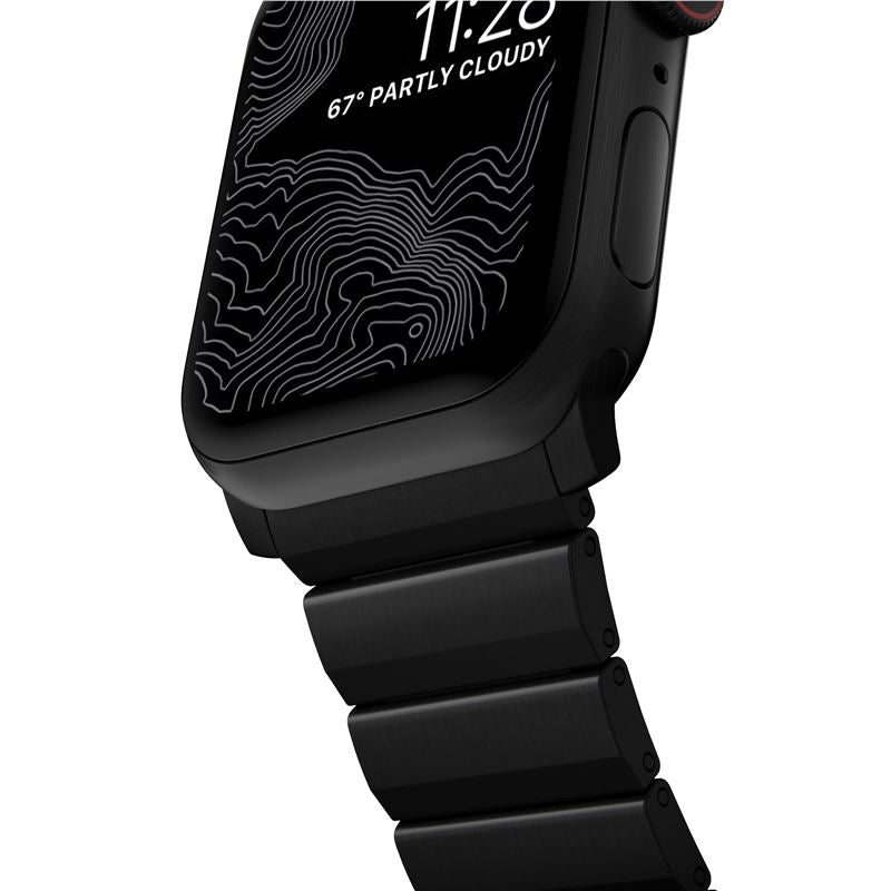 Titanový řemínek pro Apple Watch 42/44/45/49 mm Nomad Titanium - černý - bonami.click