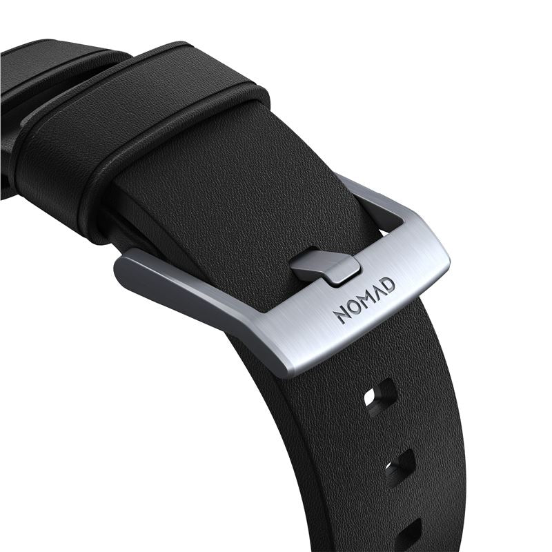Řemínek pro Apple Watch 42/44/45/49 mm Nomad Active Strap Pro - černý se stříbrnou přezkou - bonami.click