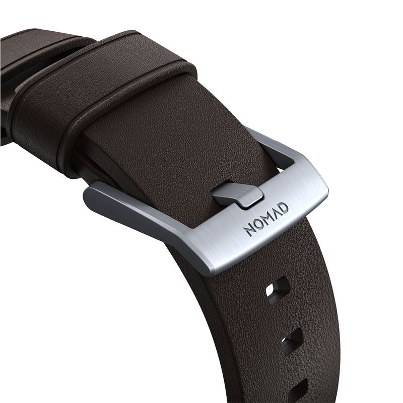 Řemínek pro Apple Watch 42/44/45/49 mm Nomad Active Strap Pro - hnědý se stříbrnou přezkou - bonami.click