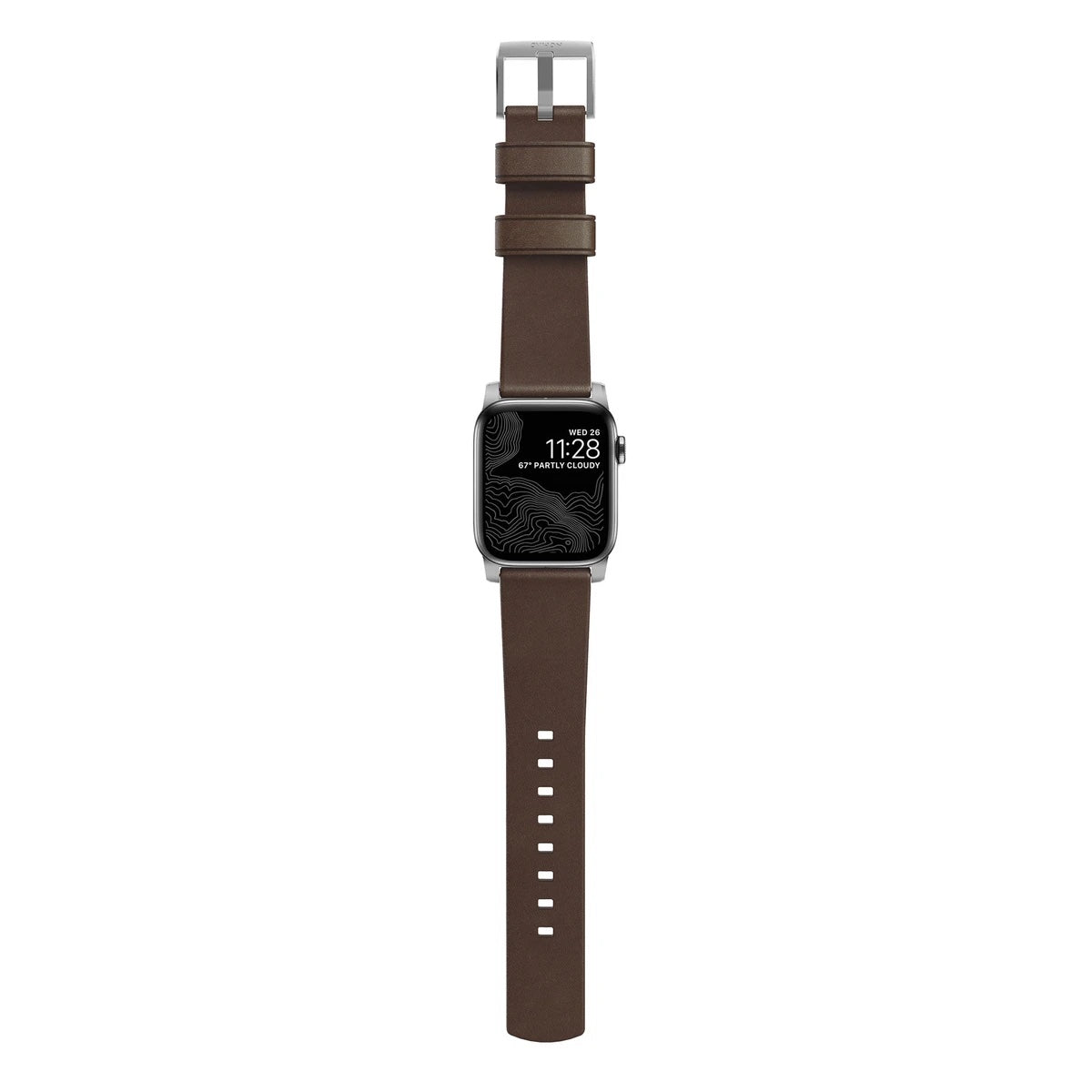 Řemínek pro Apple Watch 42/44/45/49 mm Nomad kožený - stříbrný - bonami.click