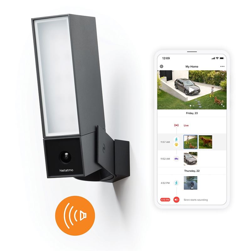 Inteligentní venkovní kamera se sirénou Netatmo Smart - černá - bonami.click