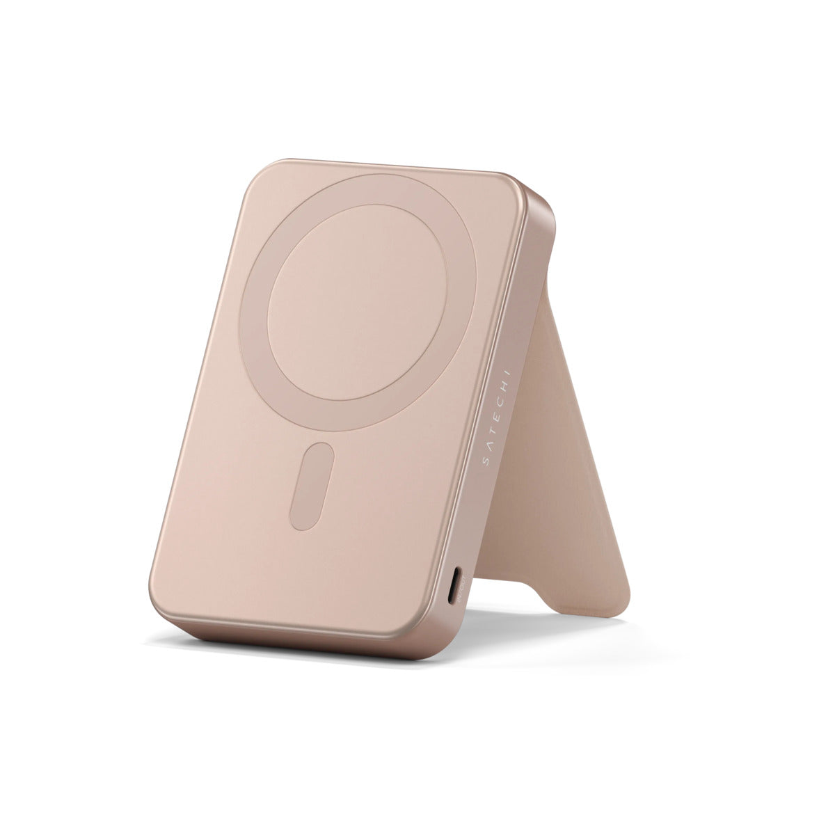 Magnetická powerbanka Satechi OntheGo Qi2 10000 mAh se stojánkem - pouštně růžová