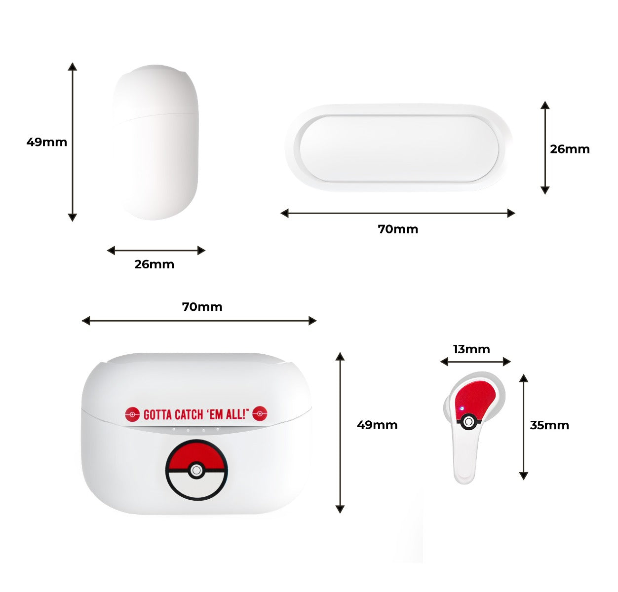 Dětská bezdrátová sluchátka OTL TWS Pokémon Poké Ball - bonami.click