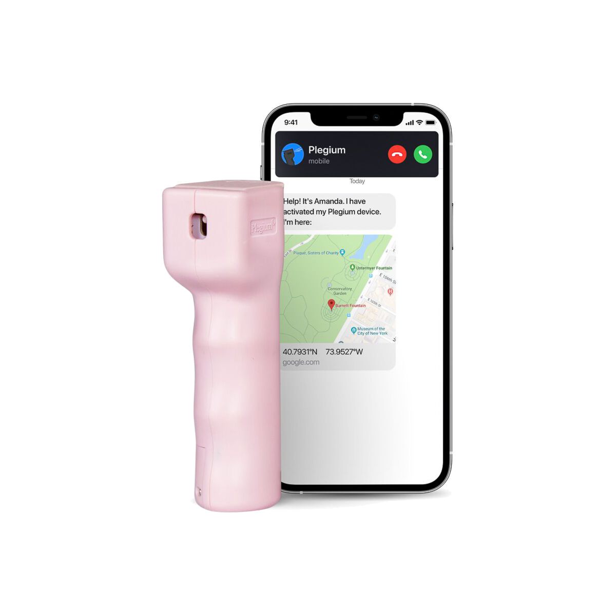 Chytrý pepřový sprej Plegium smart mini - růžový - bonami.click
