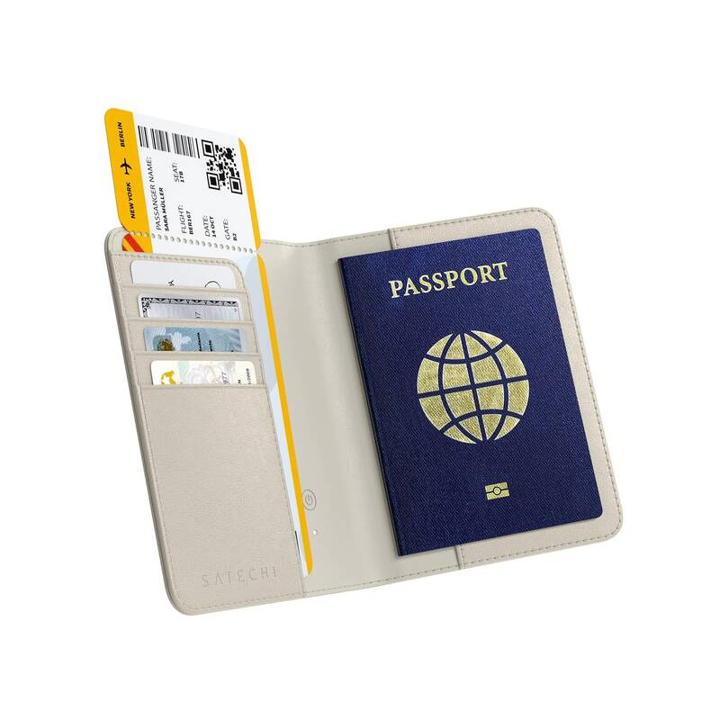 Pouzdro na pas z veganské kůže Satechi FindAll Passport Cover s RFID - světlé
