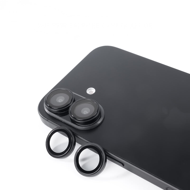 Safírové sklo na čočky pro iPhone 16/16 Plus Mobile Origin - černé - bonami.click