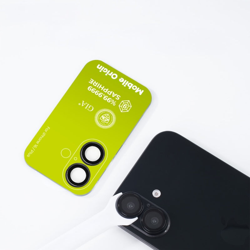 Safírové sklo na čočky pro iPhone 16/16 Plus Mobile Origin - černé - bonami.click