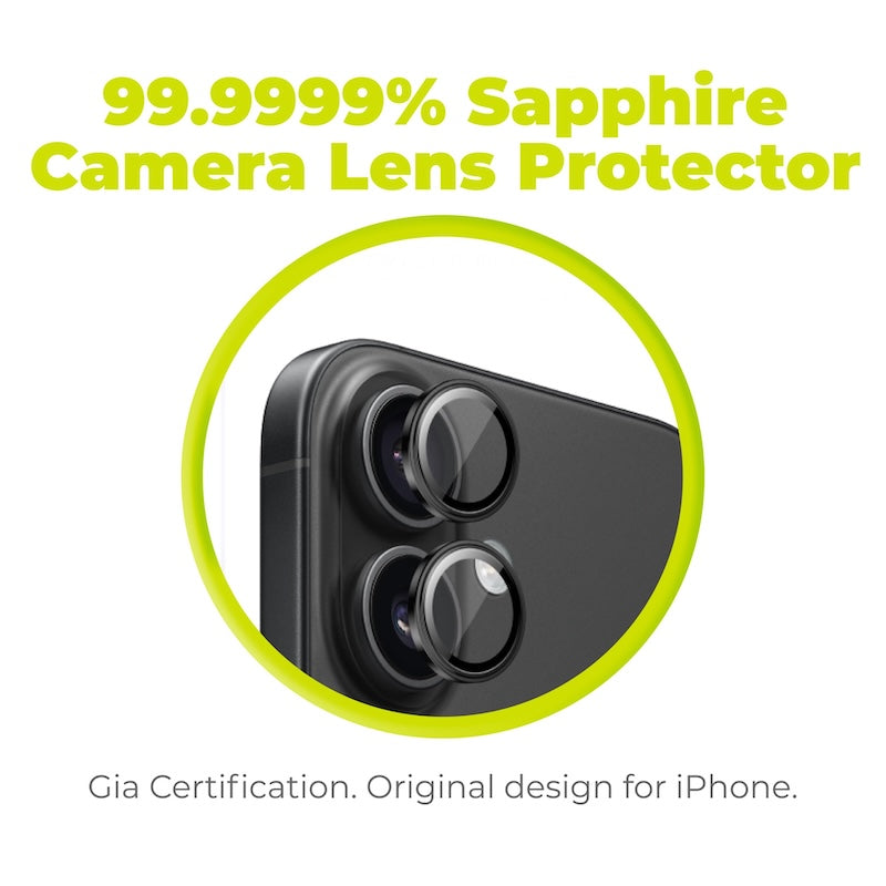 Safírové sklo na čočky pro iPhone 16/16 Plus Mobile Origin - černé - bonami.click