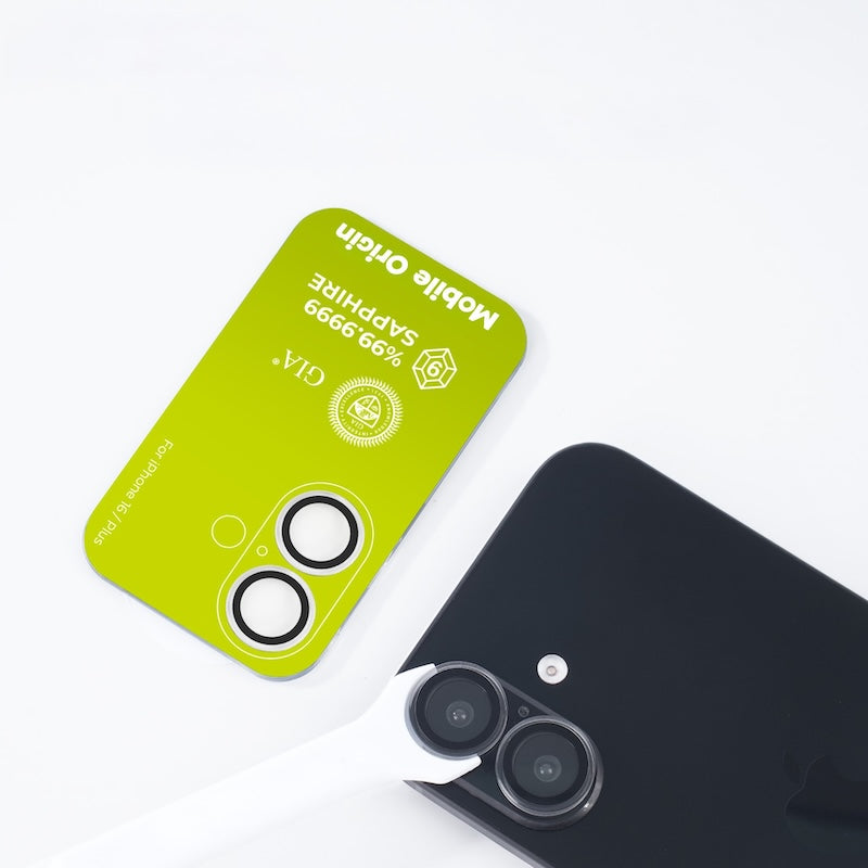 Safírové sklo na čočky pro iPhone 16/16 Plus Mobile Origin - průhledné - bonami.click