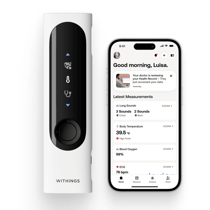 Zdravotní monitor Withings 4v1 BeamO – bílý - bonami.click