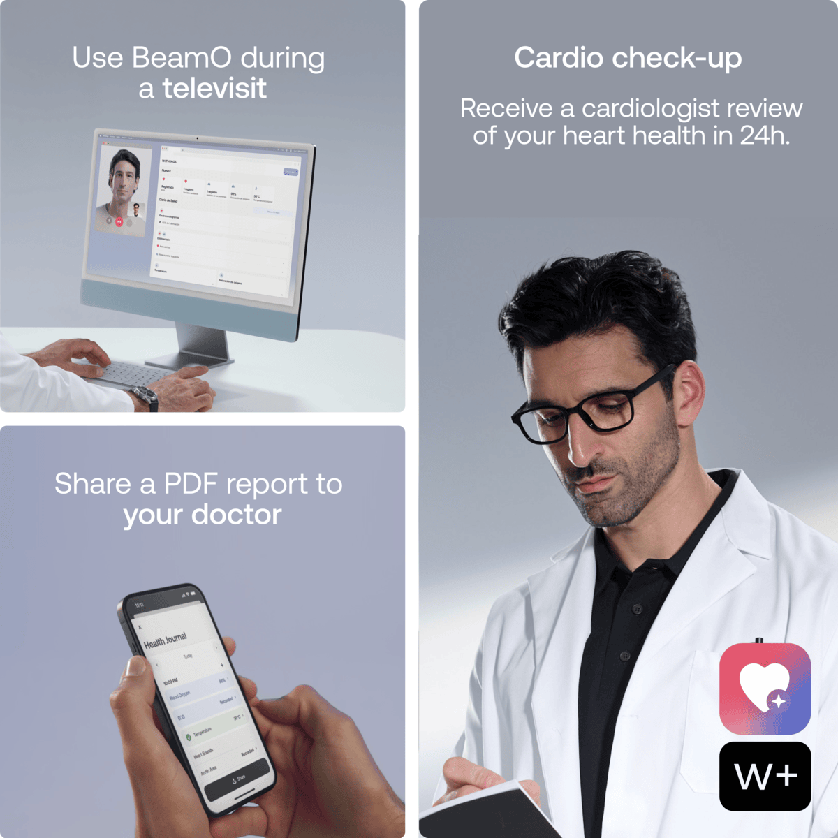 Zdravotní monitor Withings 4v1 BeamO – bílý - bonami.click
