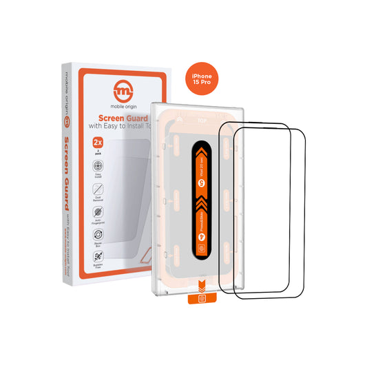 2 kusy ochranného skla pro iPhone 15 Pro se snadným aplikátorem Mobile Origin Screen Guard - bonami.click