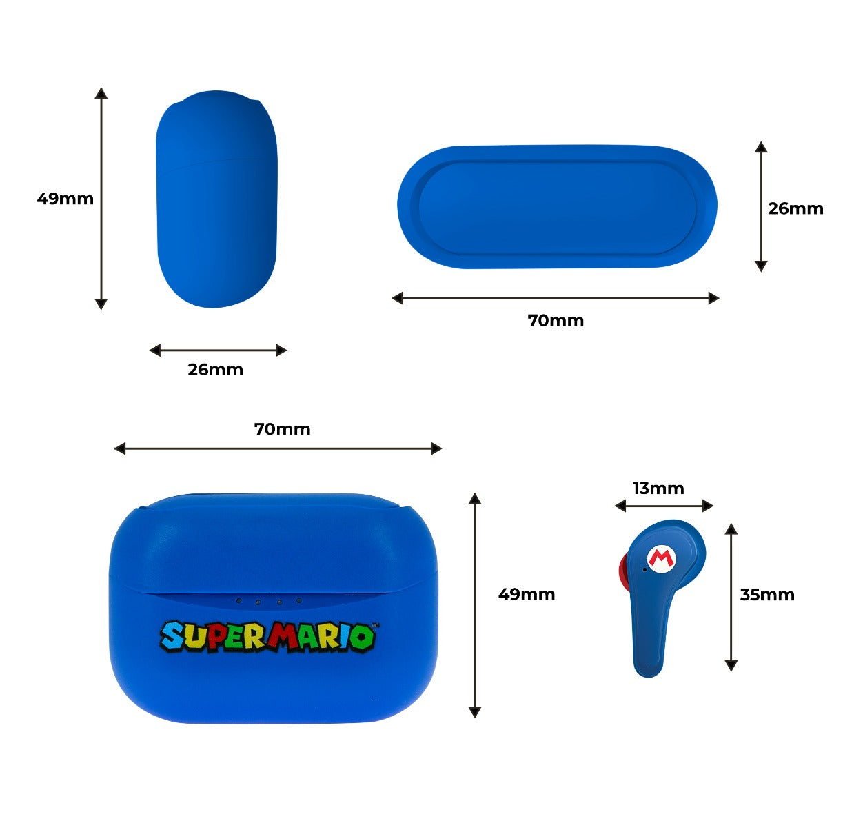 Dětská bezdrátová sluchátka OTL TWS Super Mario Blue - bonami.click