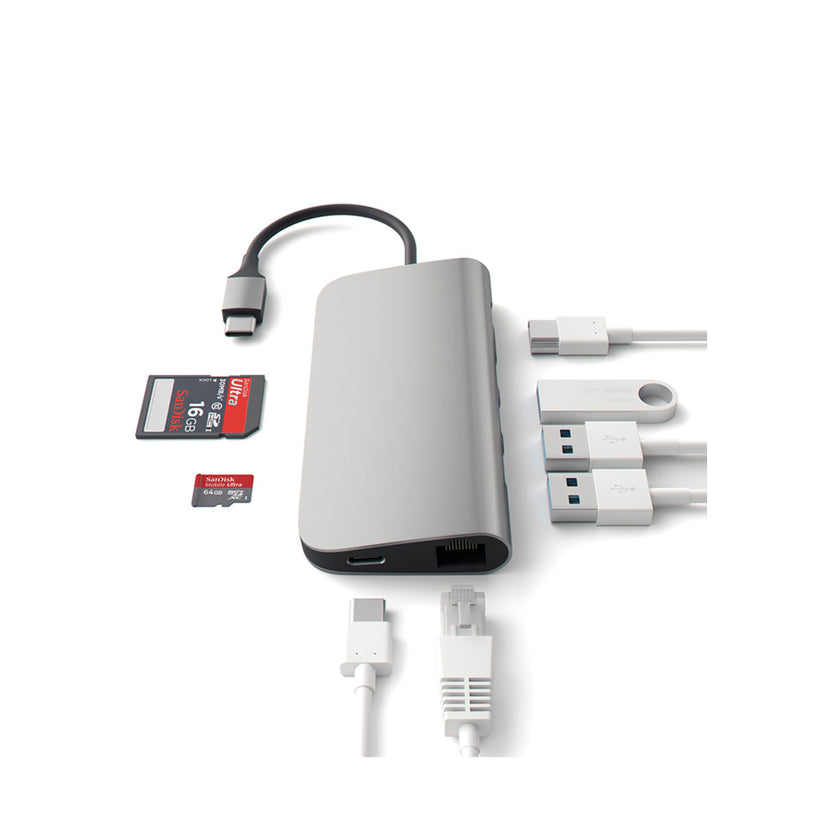 Hliníkový víceportový USB-C adaptér Satechi - vesmírně šedý - bonami.click