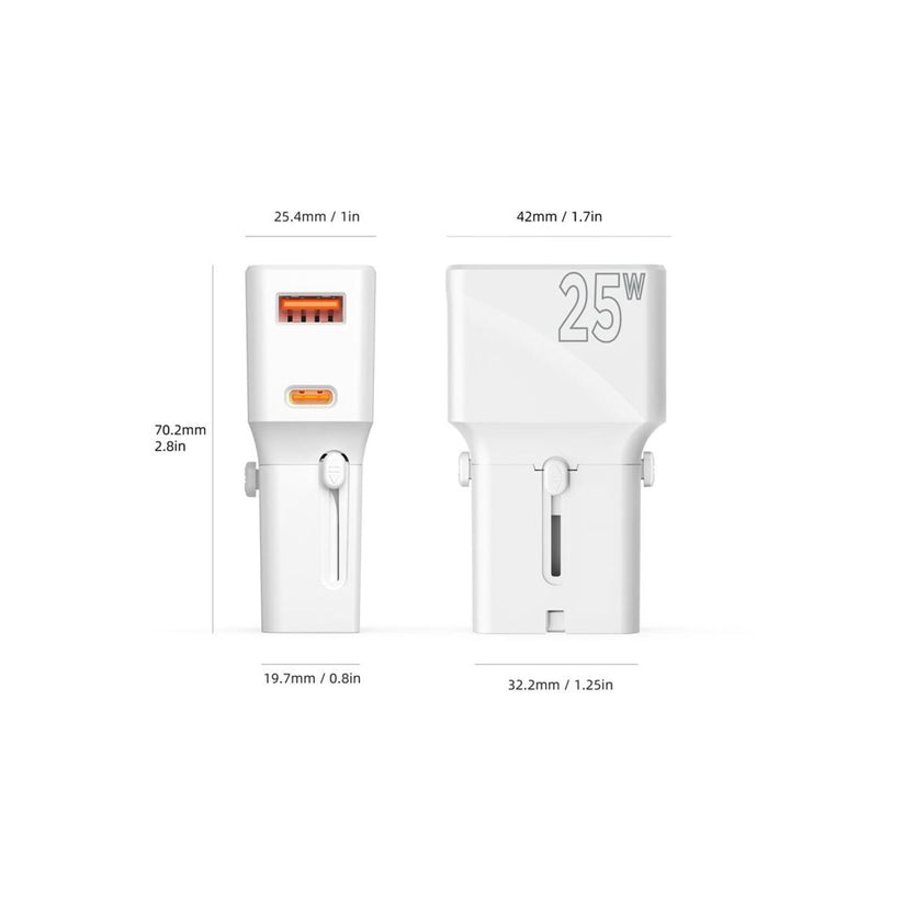 25W Cestovní adaptér Mobile Origin Travel Adapter - bílý - bonami.click