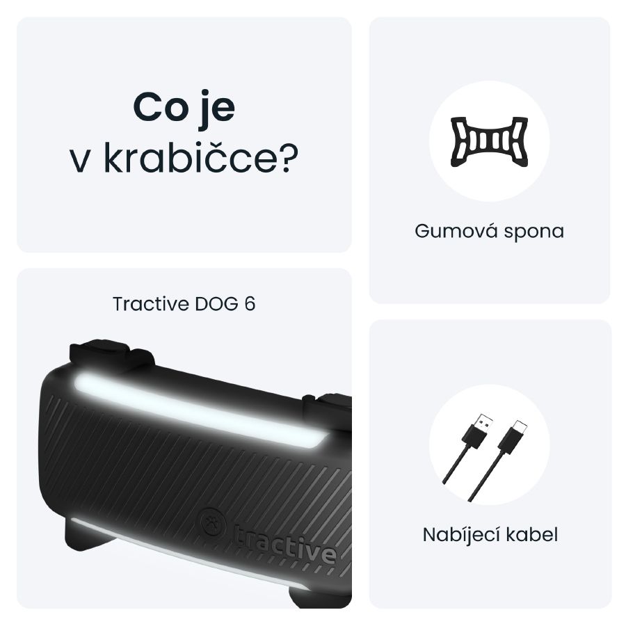 GPS tracker pro psy Tractive DOG 6 s monitoringem zdraví a štěkání
