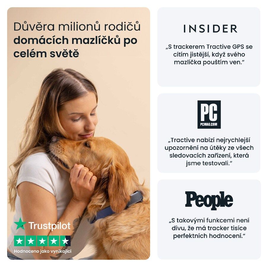GPS tracker pro psy Tractive DOG 6 s monitoringem zdraví a štěkání