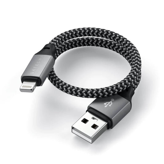 Pletený kabel Satechi USB-A na Lightning 25 cm – šedý - bonami.click