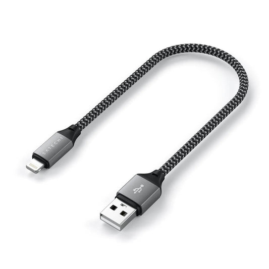 Pletený kabel Satechi USB-A na Lightning 25 cm – šedý - bonami.click
