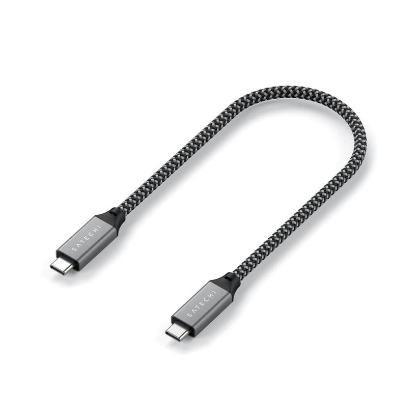 Pletený kabel Satechi USB-C na USB-C 25 cm – šedý - bonami.click