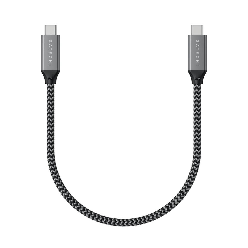 Pletený kabel Satechi USB-C na USB-C 25 cm – šedý - bonami.click
