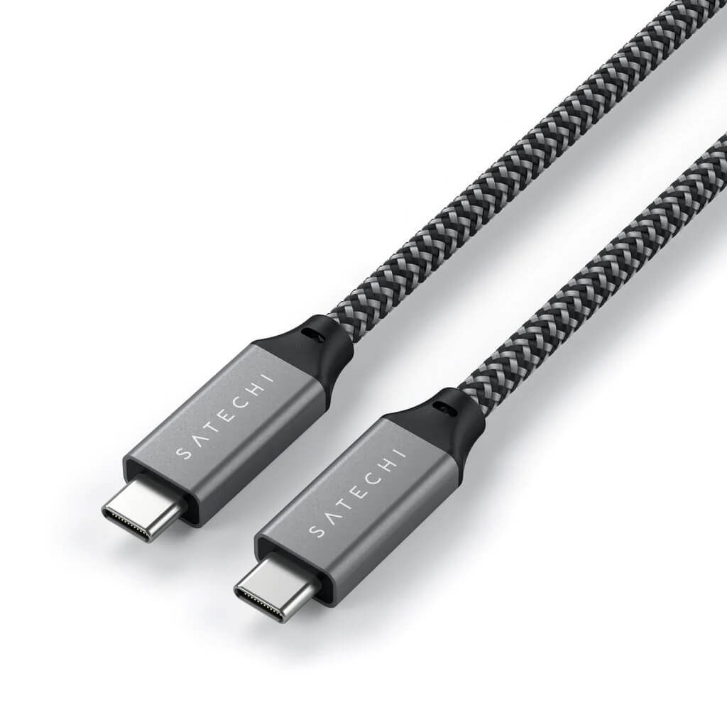 Pletený kabel Satechi USB-C na USB-C 25 cm – šedý - bonami.click