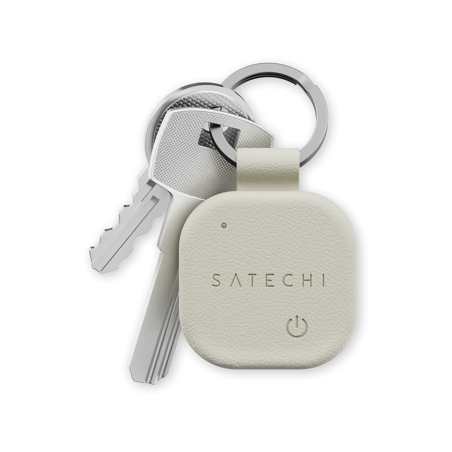 Stylová klíčenka z veganské kůže Satechi FindAll Keychain pro AirTag - světlá