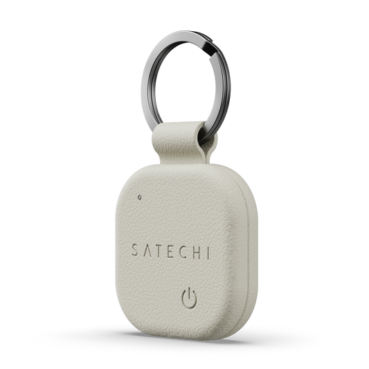 Stylová klíčenka z veganské kůže Satechi FindAll Keychain pro AirTag - světlá