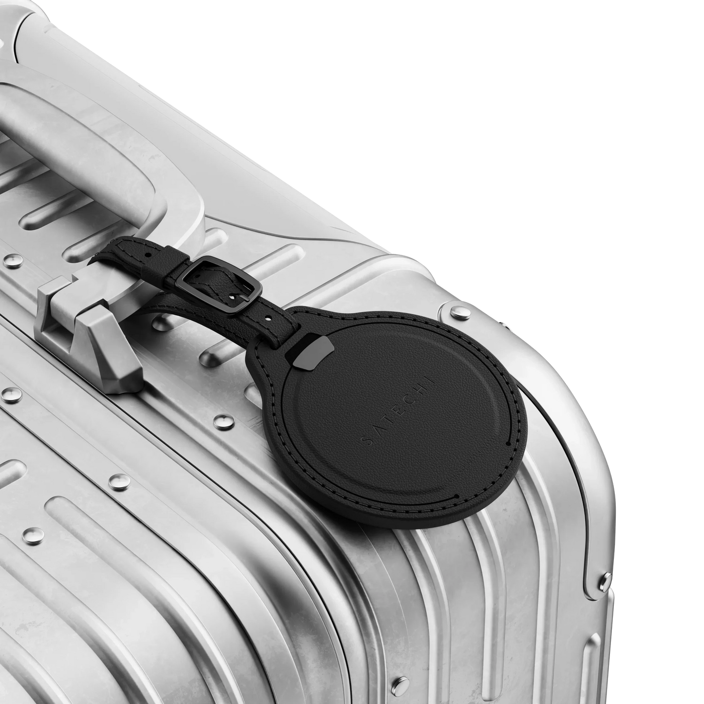 Jmenovka z veganské kůže Satechi FindAll Luggage Tag s kapsou na AirTag - černá