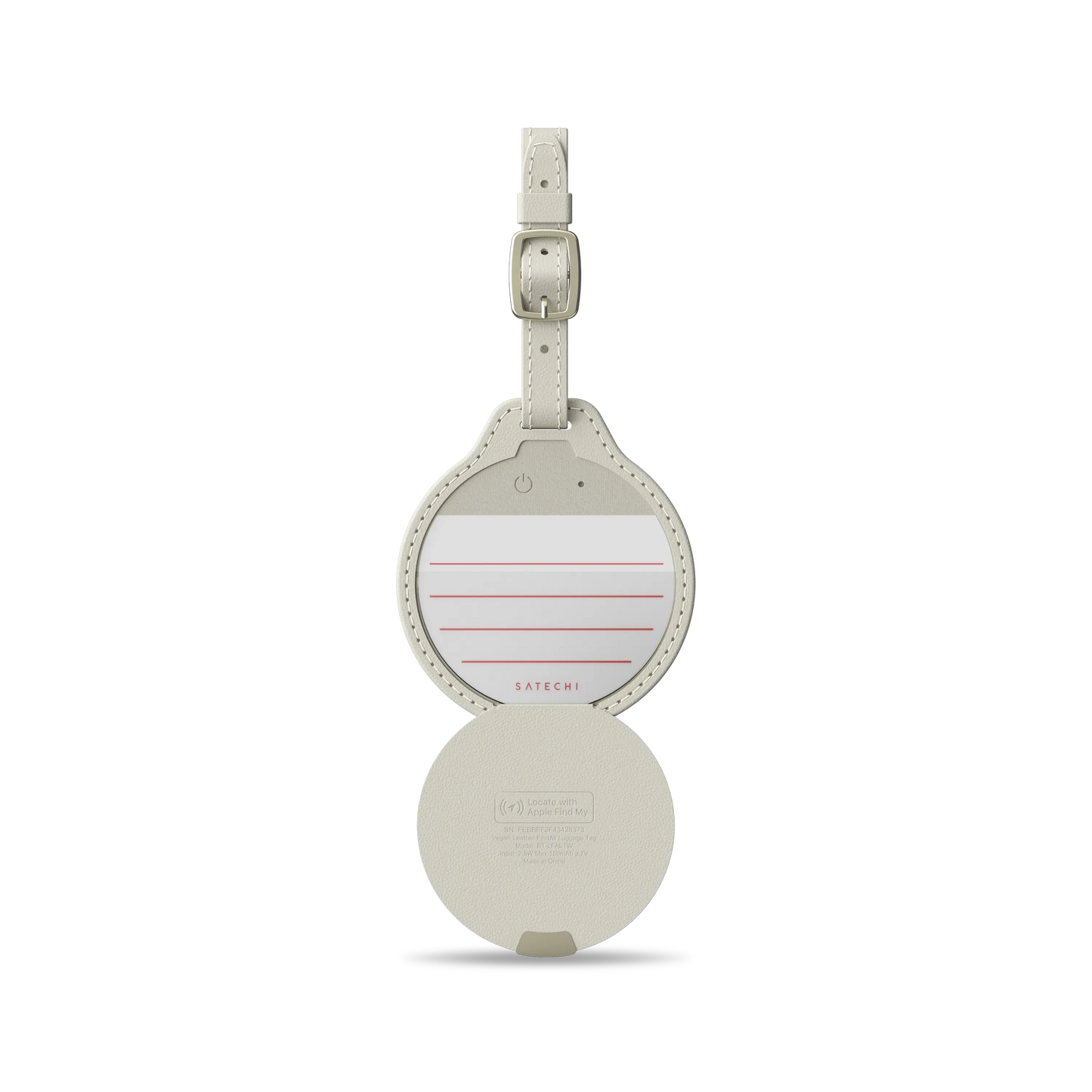 Jmenovka z veganské kůže Satechi FindAll Luggage Tag s kapsou na AirTag - světlá